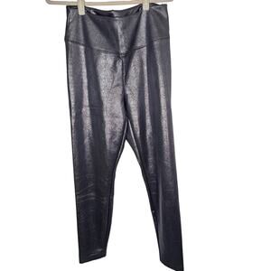 White House Black Market Runway Leggings Ankle Leggings Snake Foil Silver 14 NEW